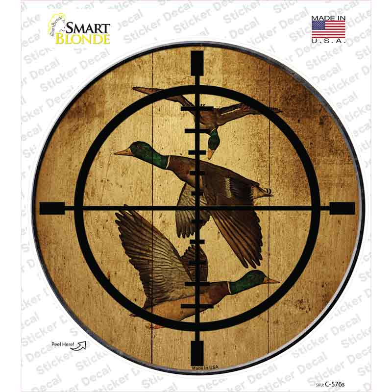C-576s-M Duck Hunter Novelty Circle Sticker Decal, Medium