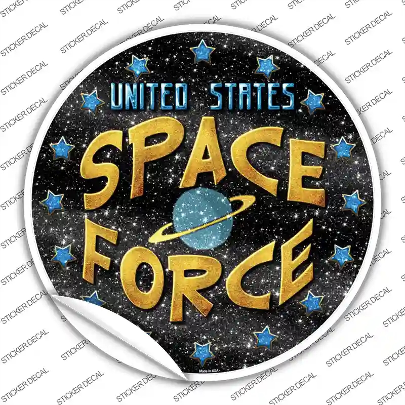 C-986s-S US Space Force Novelty Circle Sticker Decal, Small