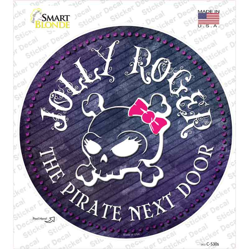 C-530s-M The Pirate Next Door Novelty Circle Sticker Decal, Medium