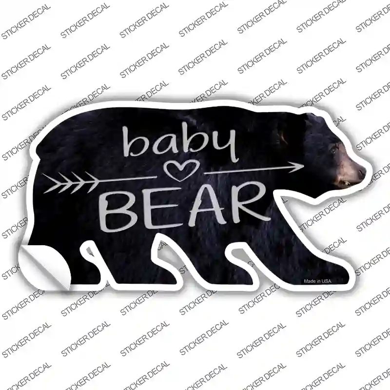 BR-064s-S Baby Arrow Novelty Bear Sticker Decal, Small
