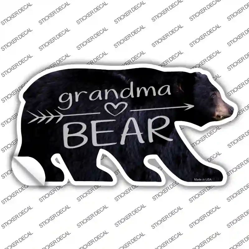 BR-065s-S Grandma Arrow Novelty Bear Sticker Decal, Small