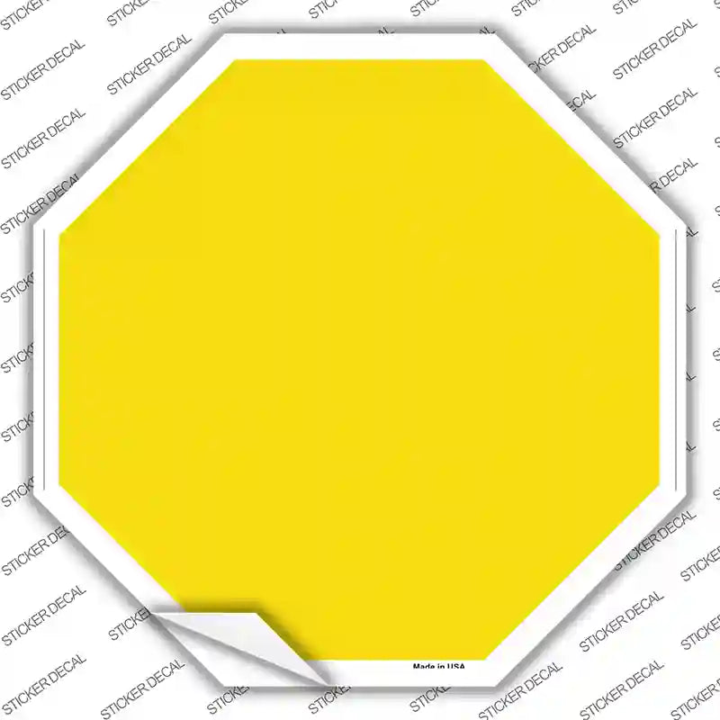 BS-1004s-S Yellow Solid Novelty Octagon Sticker Decal, Small