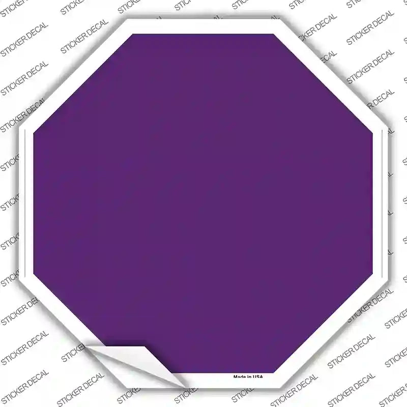 BS-1008s-S Purple Solid Novelty Octagon Sticker Decal, Small