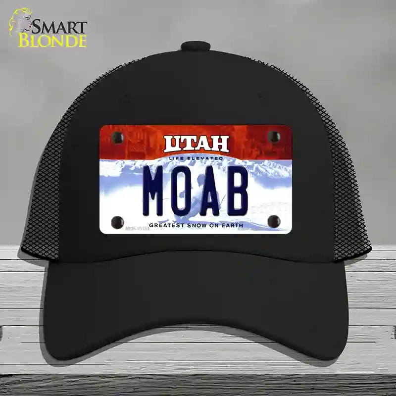 HAT01-MLP-10191 Moab Utah Novelty License Plate Hat, Mesh - Black