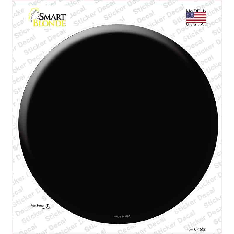 C-150s-M Black Novelty Circle Sticker Decal, Medium