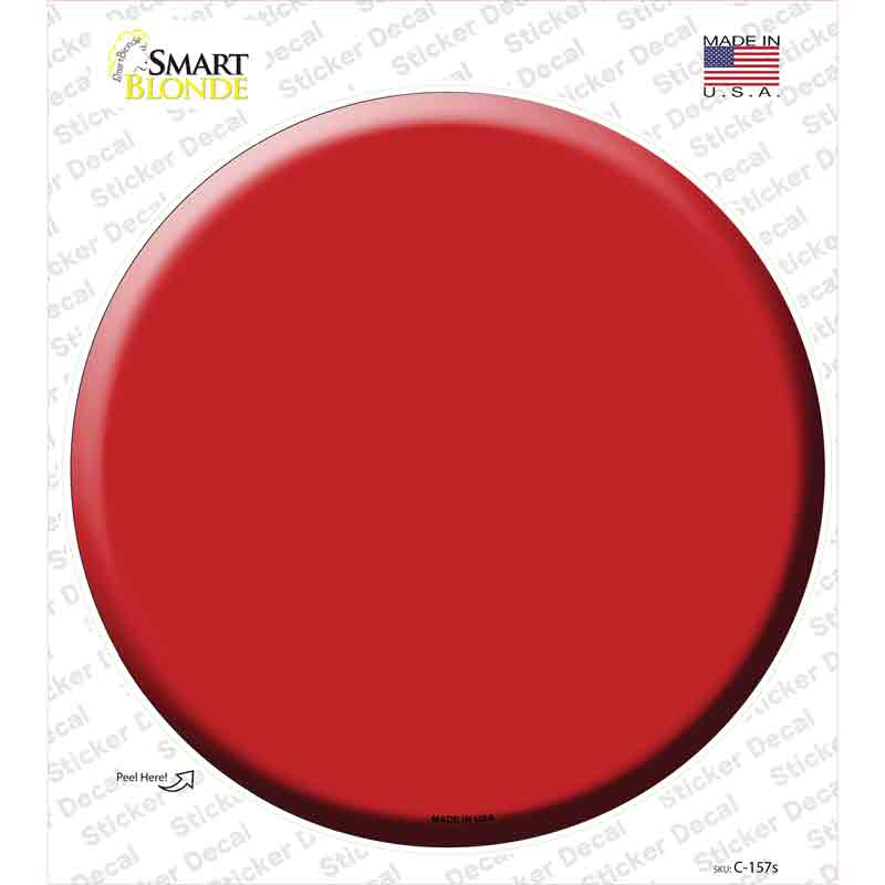 C-157s-M Red Novelty Circle Sticker Decal, Medium
