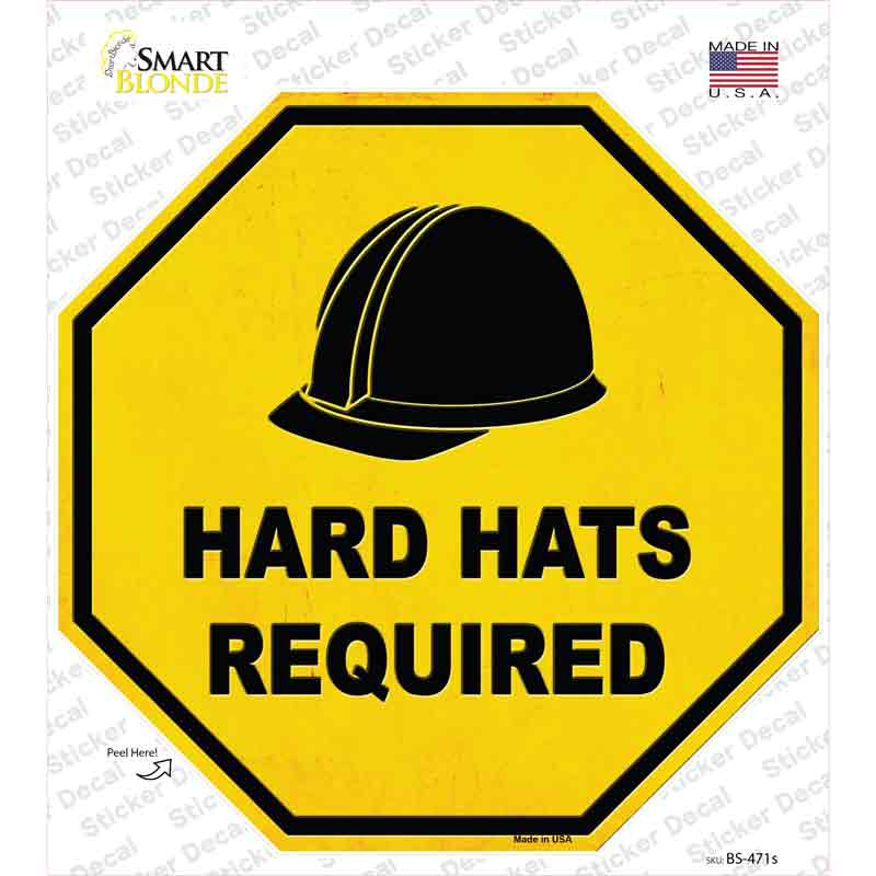 BS-471s-M Hard Harts Required Novelty Octagon Sticker Decal, Medium