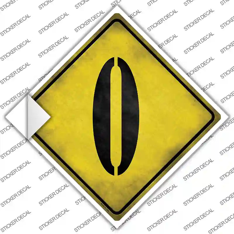 CX-297s-L Number 0 Xing Novelty Diamond Sticker Decal, Large