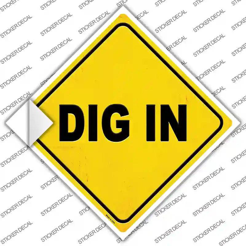 CX-372s-S Dig in Novelty Diamond Sticker Decal, Small