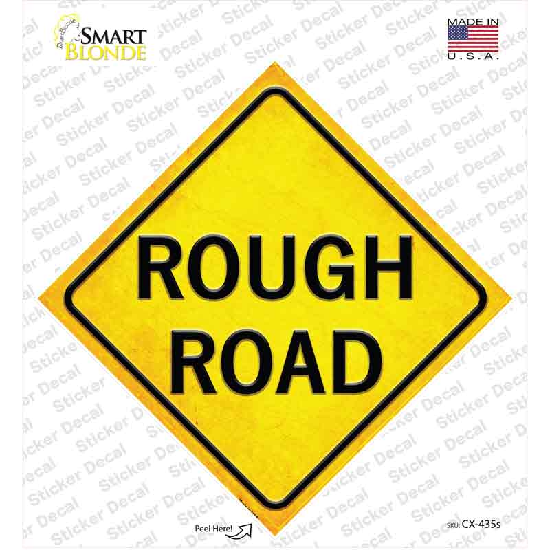 CX-435s-M Rough Road Novelty Diamond Sticker Decal, Medium