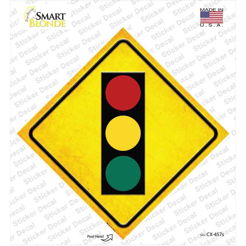 CX-457s-M Traffic Signal Novelty Diamond Sticker Decal, Medium