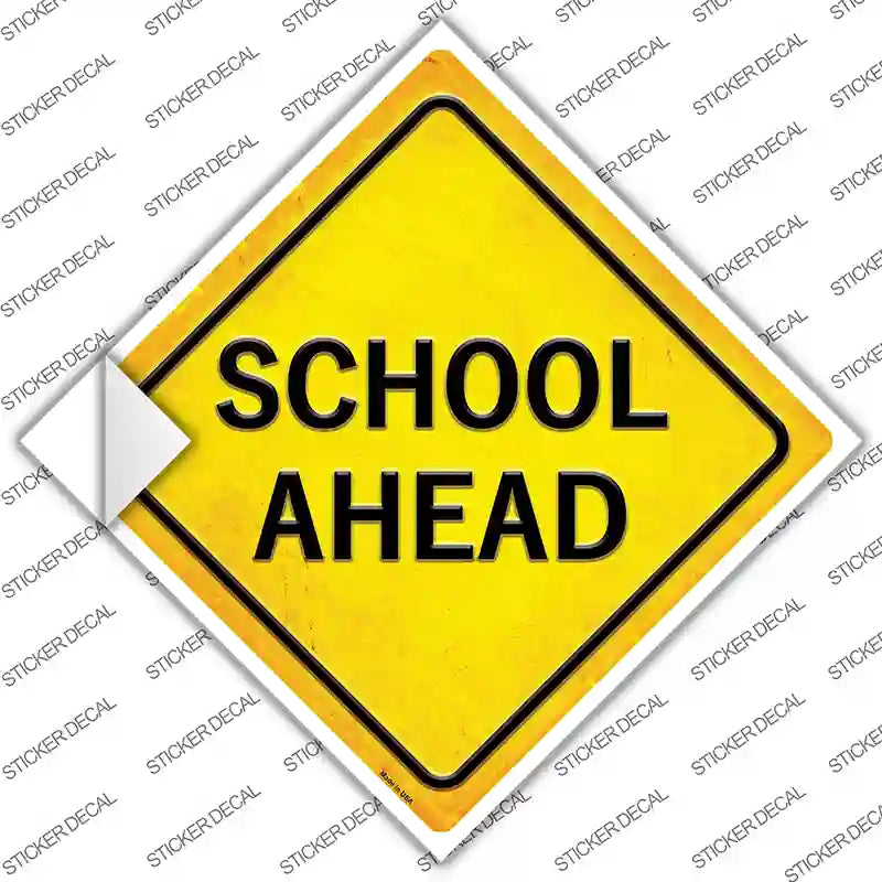 CX-465s-S School Ahead Novelty Diamond Sticker Decal, Small