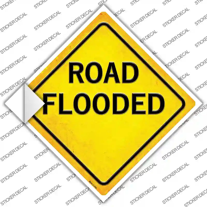 CX-473s-S Road Flooded Novelty Diamond Sticker Decal, Small