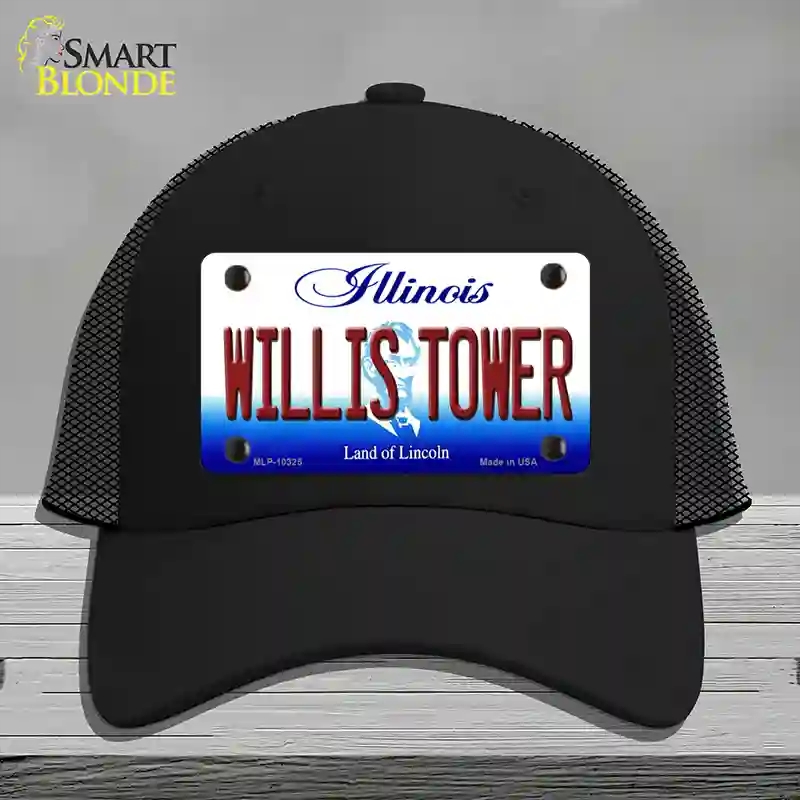 HAT01-MLP-10325 Willis Tower Illinois Novelty License Plate Hat, Mesh - Black