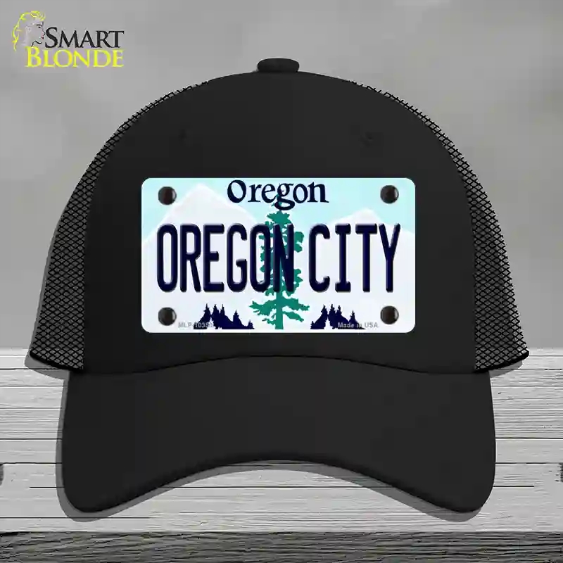 HAT01-MLP-10350 Oregon City Novelty License Plate Hat, Mesh - Black
