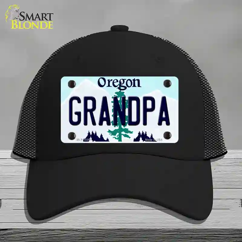 HAT01-MLP-10361 Grandpa Oregon Novelty License Plate Hat, Mesh - Black