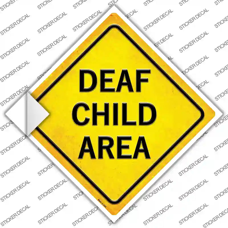 CX-580s-XL Deaf Child Area Novelty Diamond Sticker Decal, Extra Large