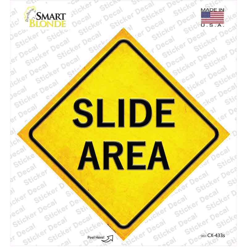 CX-433s-M Slide Area Novelty Diamond Sticker Decal, Medium