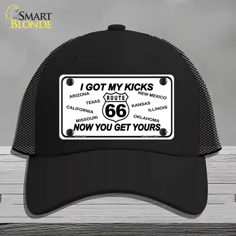 HAT01-MLP-096 I Got My Kicks Novelty License Plate Hat, Mesh - Black