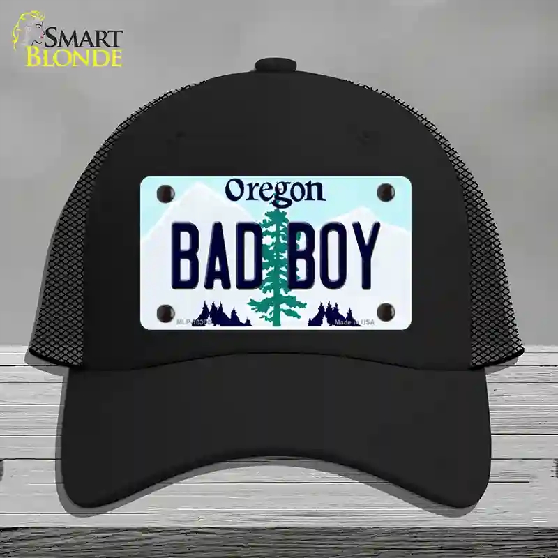 HAT01-MLP-10380 Bad Boy Oregon Novelty License Plate Hat, Mesh - Black