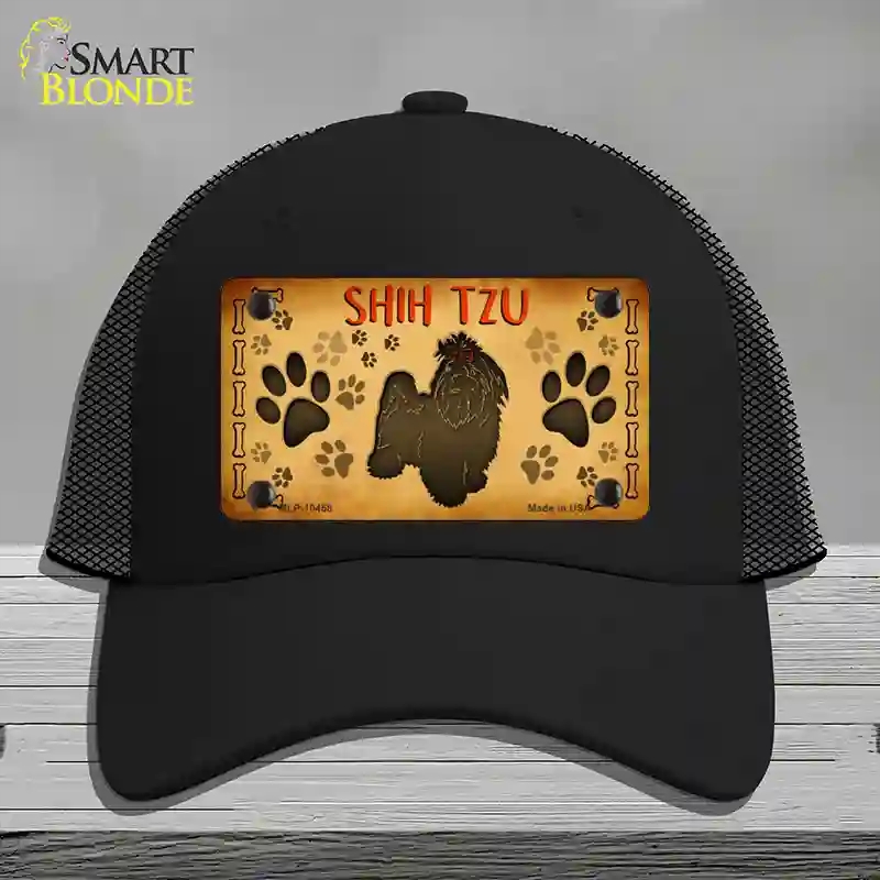 HAT01-MLP-10458 Shih Tzu Novelty License Plate Hat, Mesh - Black