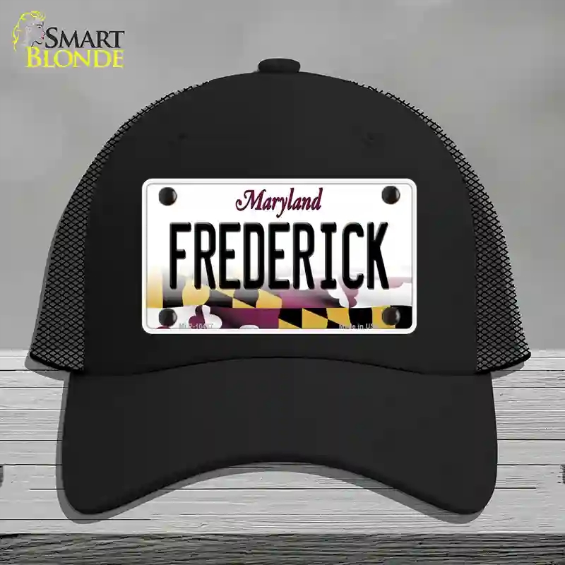 HAT01-MLP-10467 Frederick Maryland Novelty License Plate Hat, Mesh - Black
