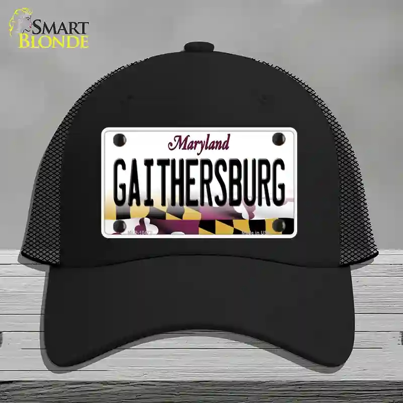HAT01-MLP-10472 Gaithersburg Maryland Novelty License Plate Hat, Mesh - Black