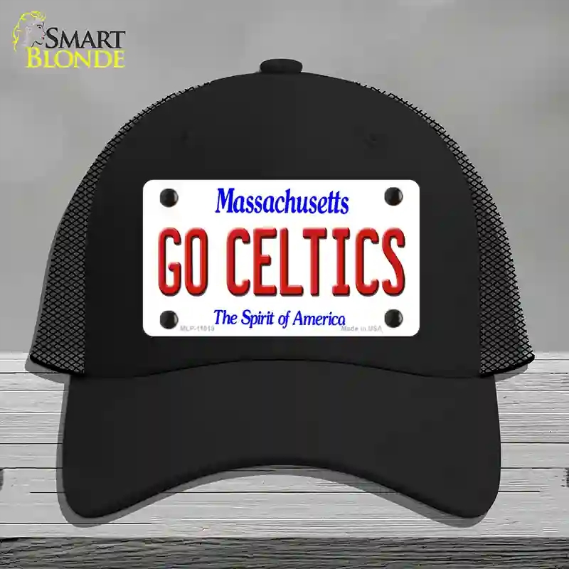 HAT01-MLP-11019 Go Celtics Massachusetts Novelty License Plate Hat, Mesh - Black