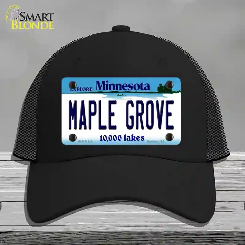 HAT01-MLP-11042 Maple Grove Minnesota State Novelty License Plate Hat, Mesh - Black