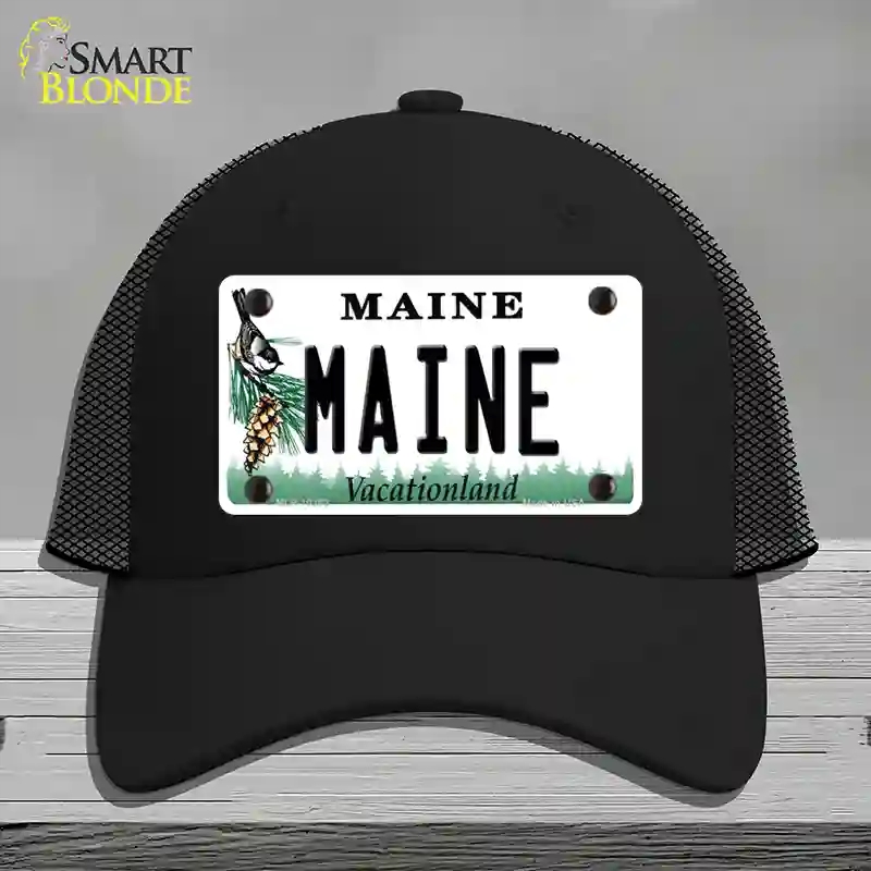 HAT01-MLP-10383 Maine Vacationland Novelty License Plate Hat, Mesh - Black