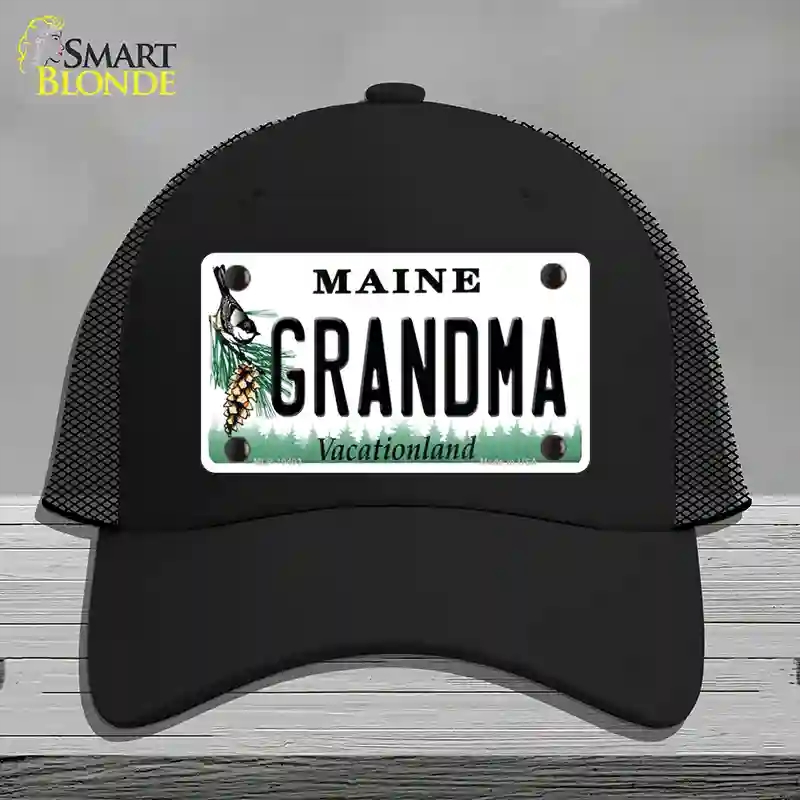 HAT01-MLP-10403 Grandma Maine Novelty License Plate Hat, Mesh - Black