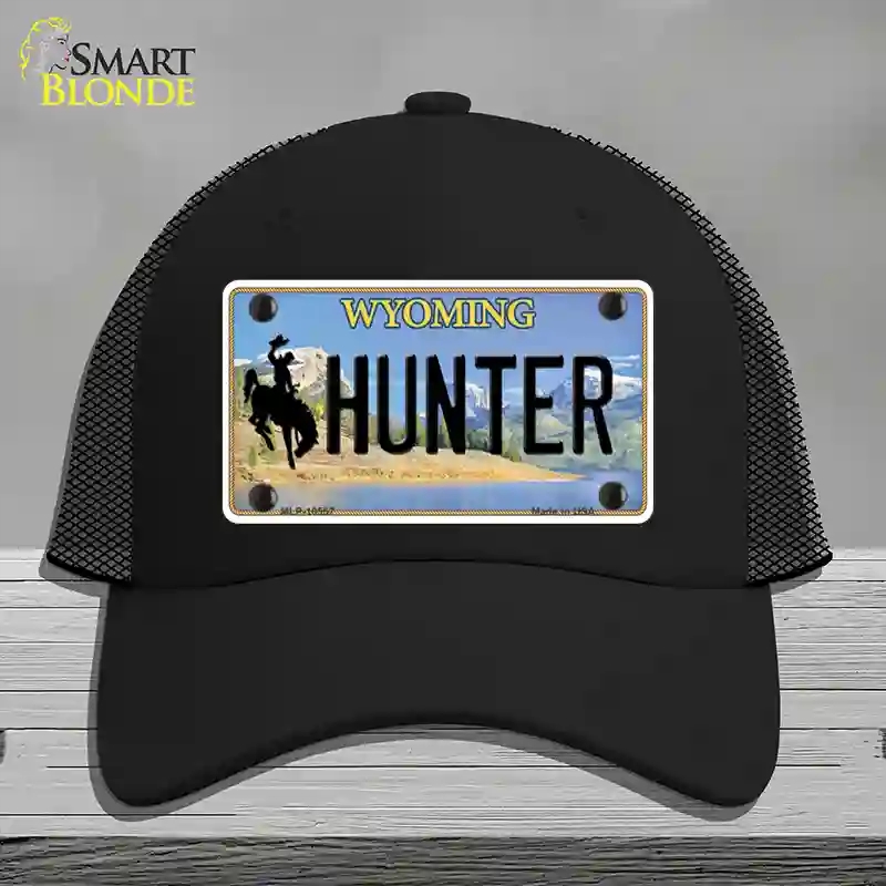 HAT01-MLP-10557 Hunter Wyoming Novelty License Plate Hat, Mesh - Black