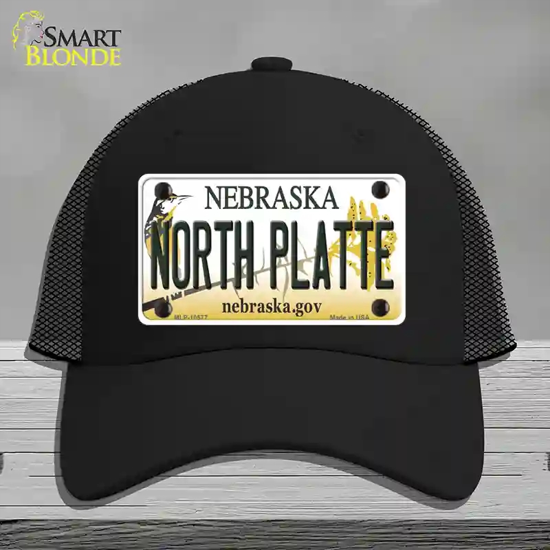 HAT01-MLP-10577 North Platte Nebraska Novelty License Plate Hat, Mesh - Black