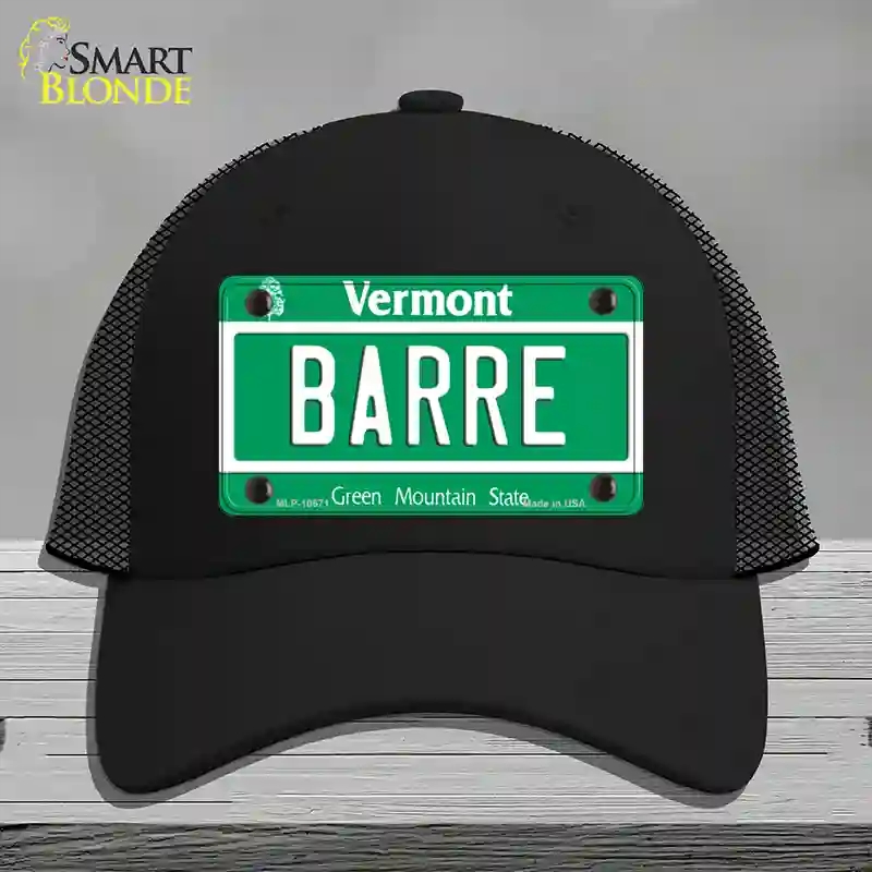 HAT01-MLP-10671 Barre Vermont Novelty License Plate Hat, Mesh - Black
