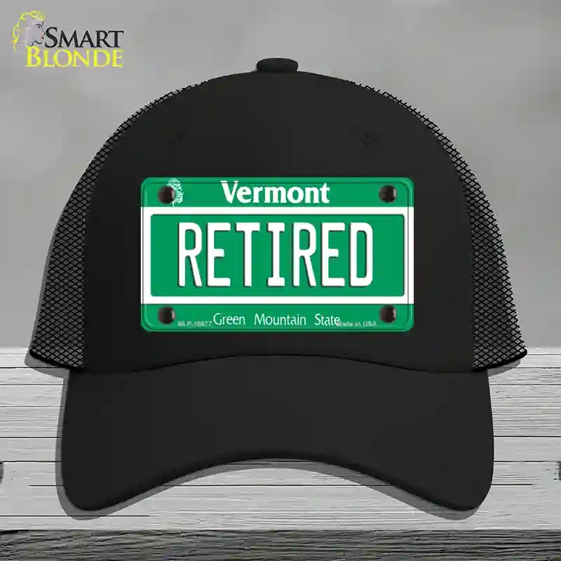 HAT01-MLP-10677 Retired Vermont Novelty License Plate Hat, Mesh - Black