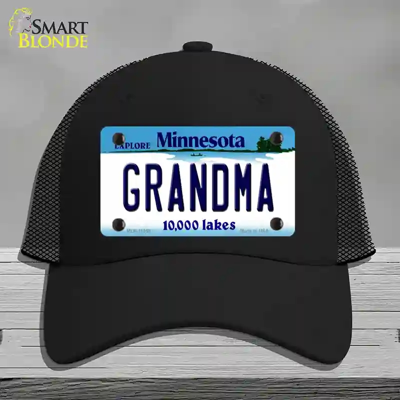 HAT01-MLP-11058 Grandma Minnesota State Novelty License Plate Hat, Mesh - Black