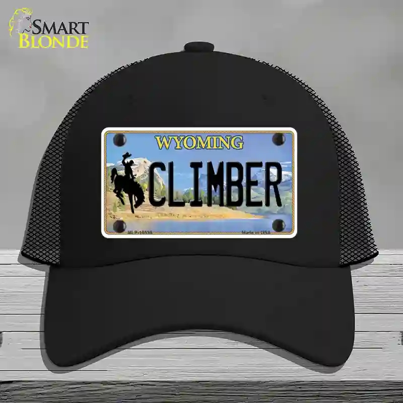 HAT01-MLP-10536 Climber Wyoming Novelty License Plate Hat, Mesh - Black