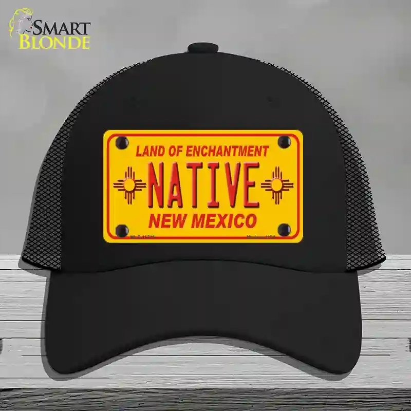 HAT01-MLP-11735 Native   Mexico Yellow State Novelty License Plate Hat, Mesh - Black