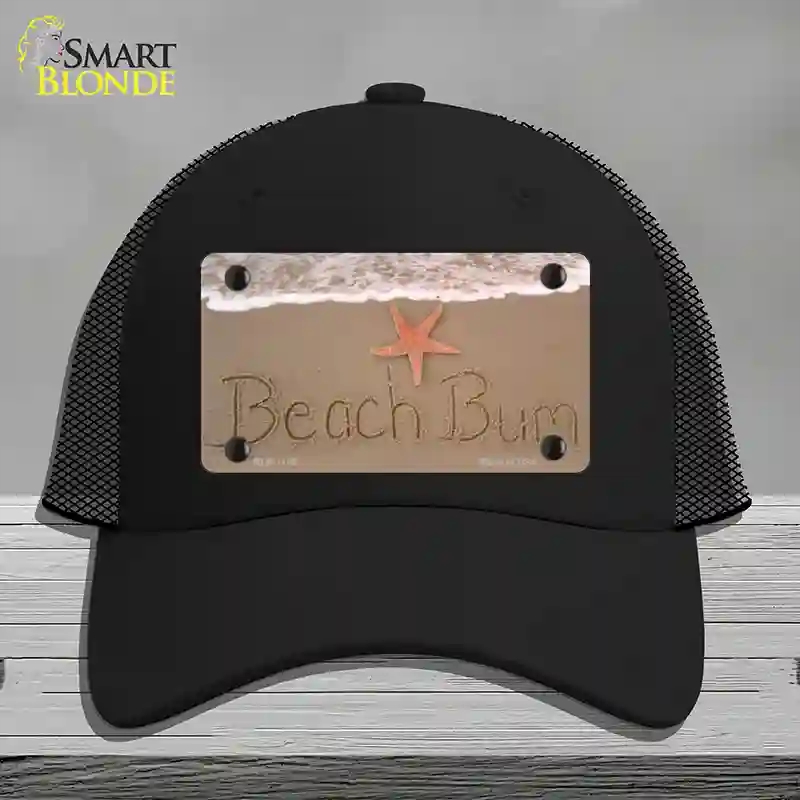 HAT01-MLP-1185 Beach Bum Novelty License Plate Hat, Mesh - Black