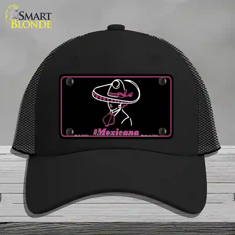 HAT01-MLP-11871 Hashtag Mexicana Novelty License Plate Hat, Mesh - Black
