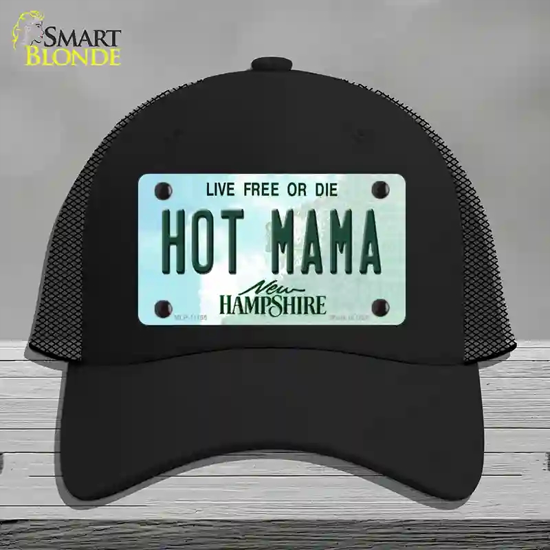 HAT01-MLP-11155 Hot Mama   Hampshire State Novelty License Plate Hat, Mesh - Black