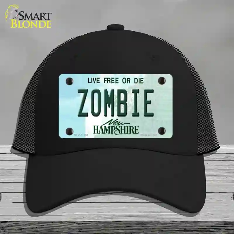HAT01-MLP-11156 Zombie   Hampshire State Novelty License Plate Hat, Mesh - Black