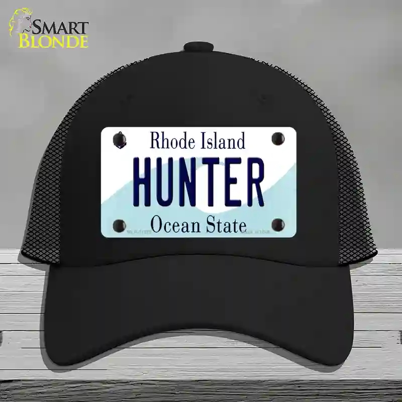 HAT01-MLP-11218 Hunter Rhode Island State Novelty License Plate Hat, Mesh - Black