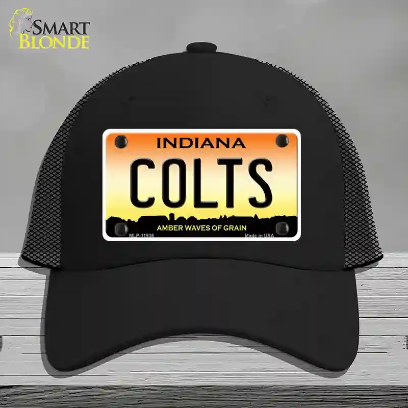 HAT01-MLP-11936 Indiana Colts Novelty License Plate Hat, Mesh - Black