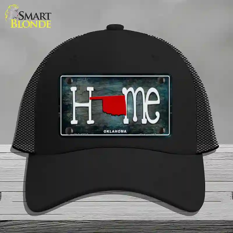 HAT01-MLP-12027 Oklahoma Home State Outline Novelty License Plate Hat, Mesh - Black