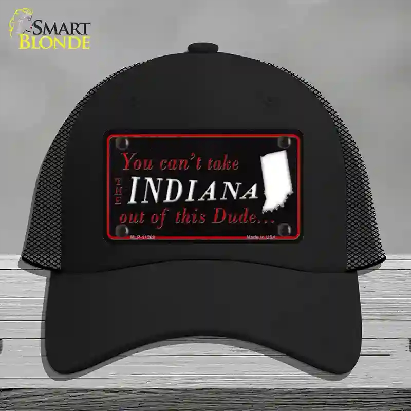 HAT01-MLP-11268 Indiana Dude Novelty License Plate Hat, Mesh - Black