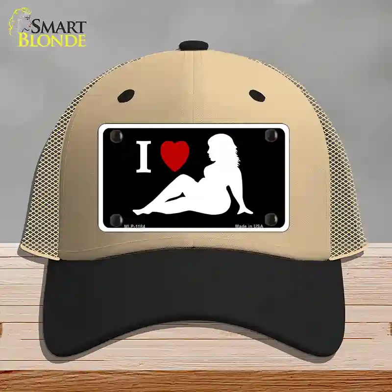 HAT02-MLP-1184 Full Figured Women Novelty License Plate Hat, Mesh - Khaki & Black