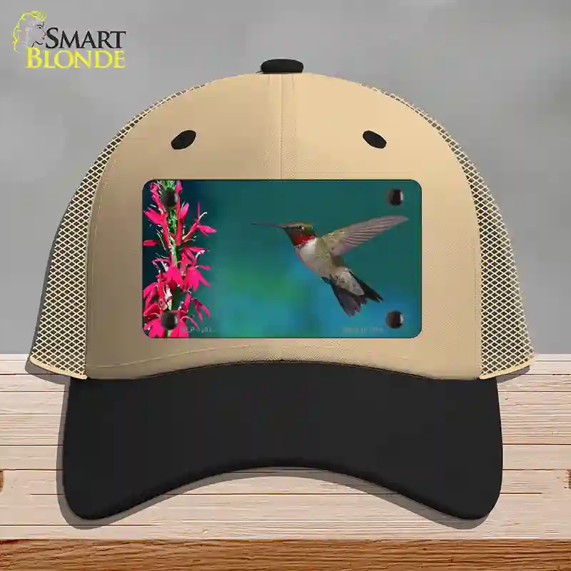 HAT02-MLP-1201 Humming Bird Novelty License Plate Hat, Mesh - Khaki & Black
