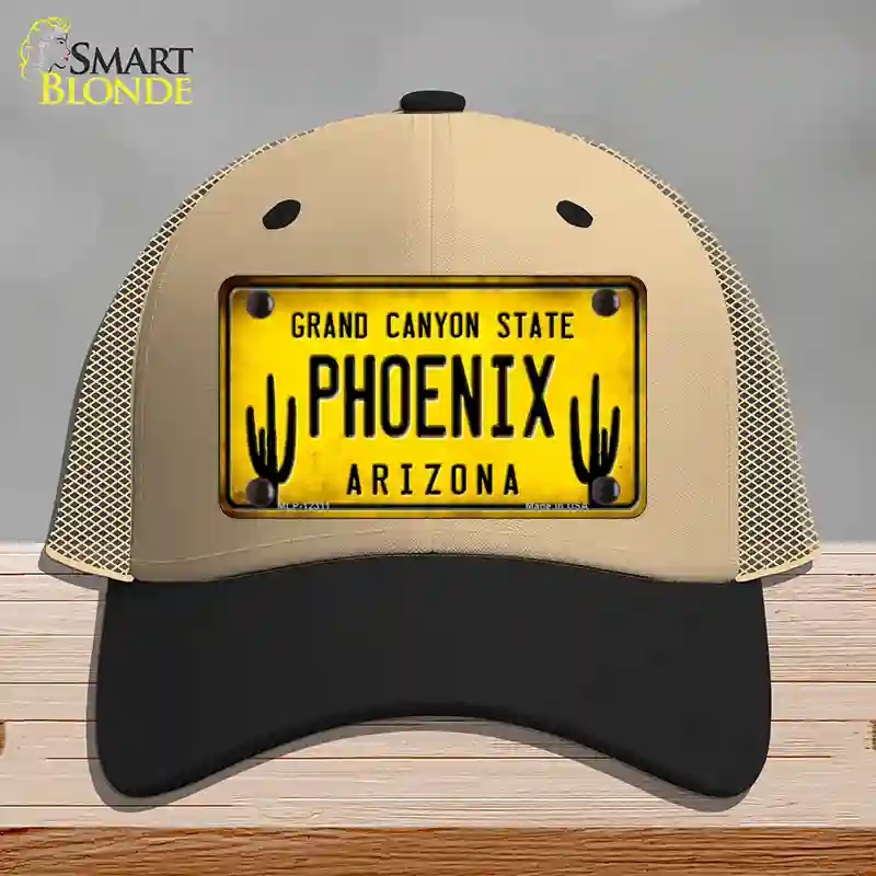 HAT02-MLP-12311 Arizona Phoenix Novelty License Plate Hat, Mesh - Khaki & Black