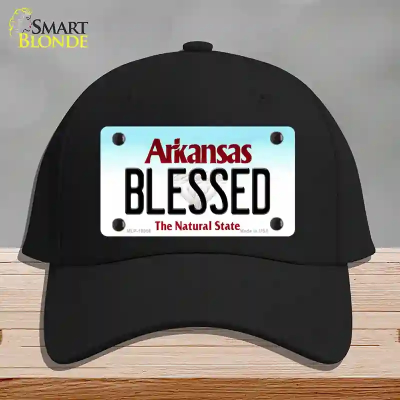 HAT03-MLP-10056 Blessed Arkansas Novelty License Plate Hat, Cotton - Black